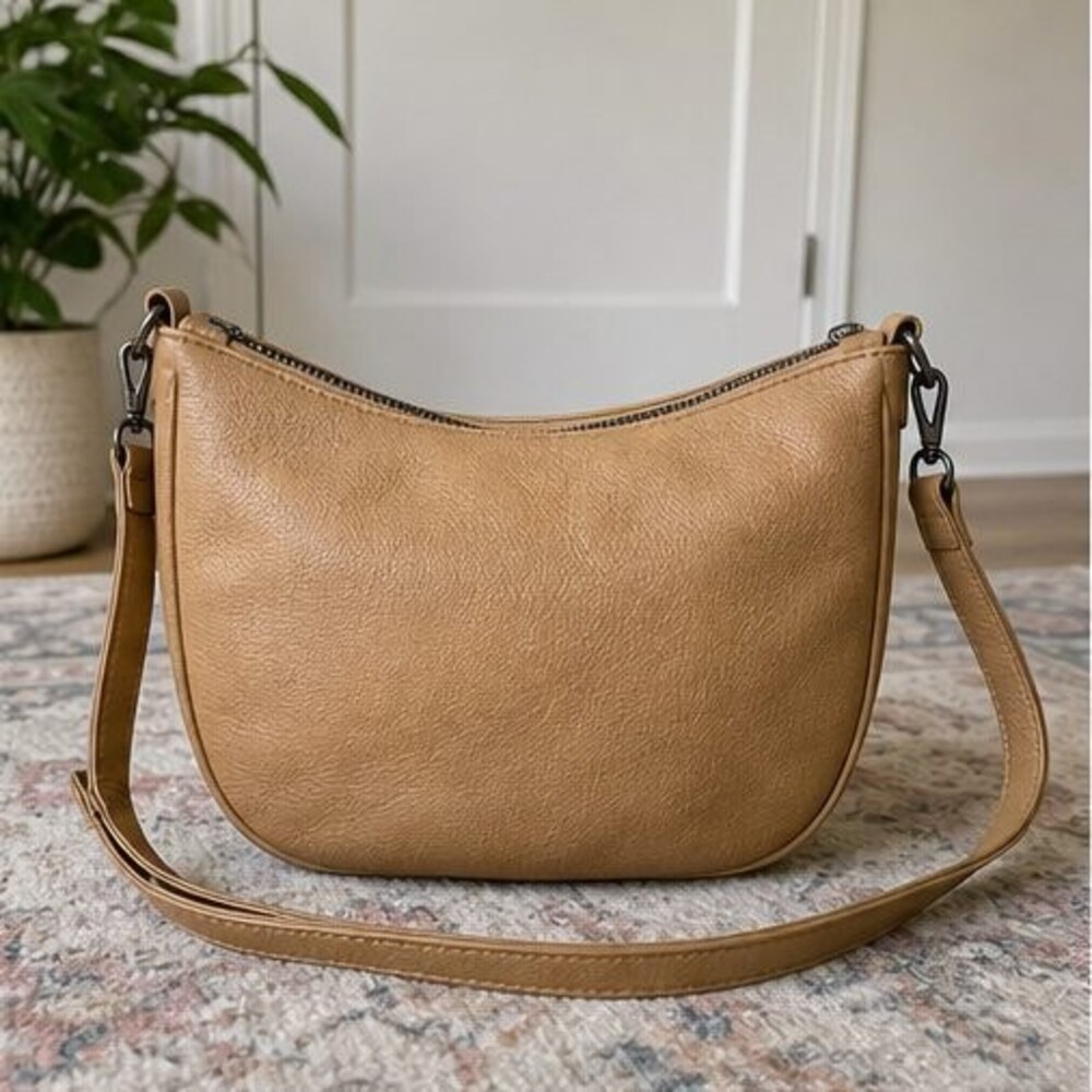 Navy Suede Crossbody Bag
